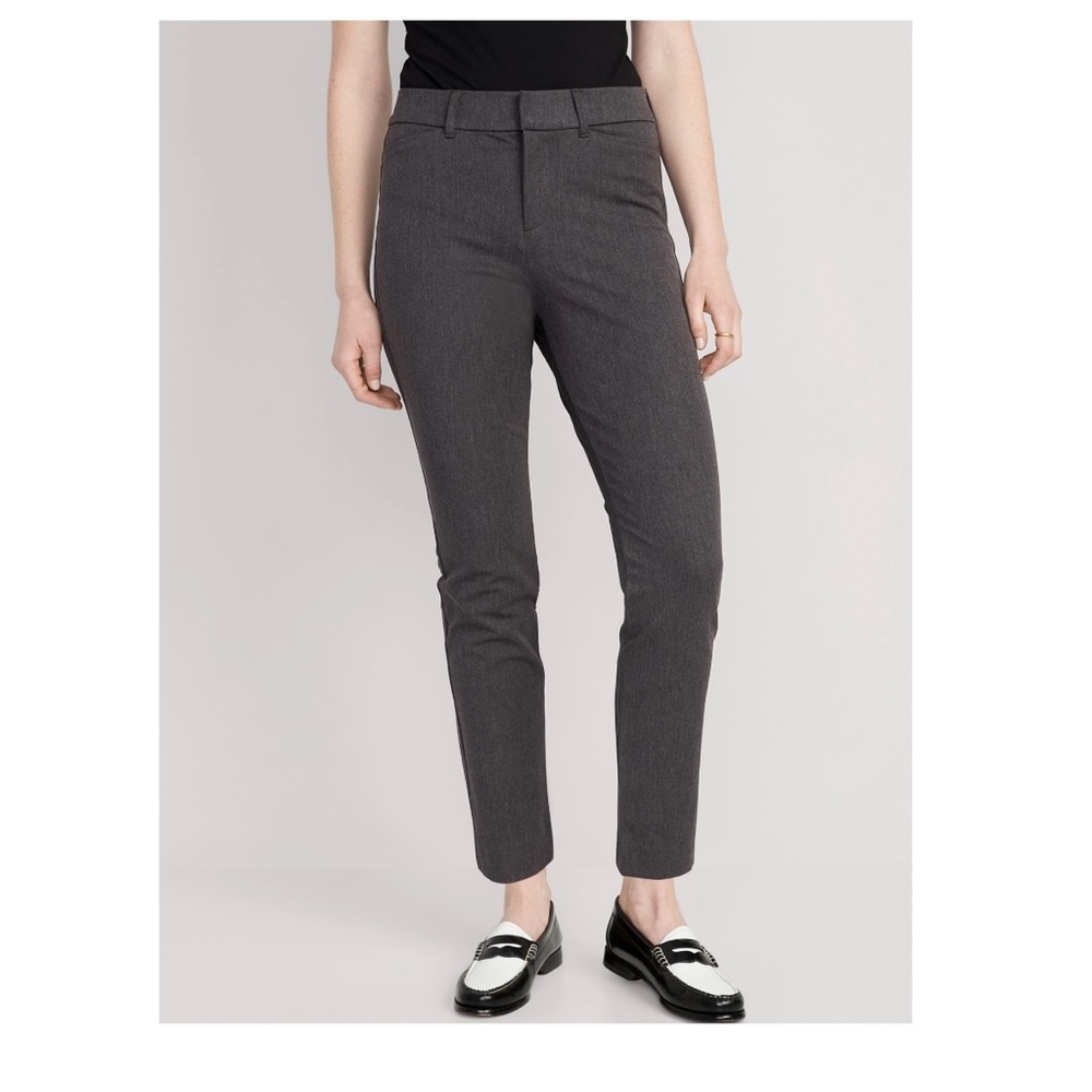 Old Navy High-Waist Pixie Skinny Ankle Pant Dark Heathered Gray 14 Office Work